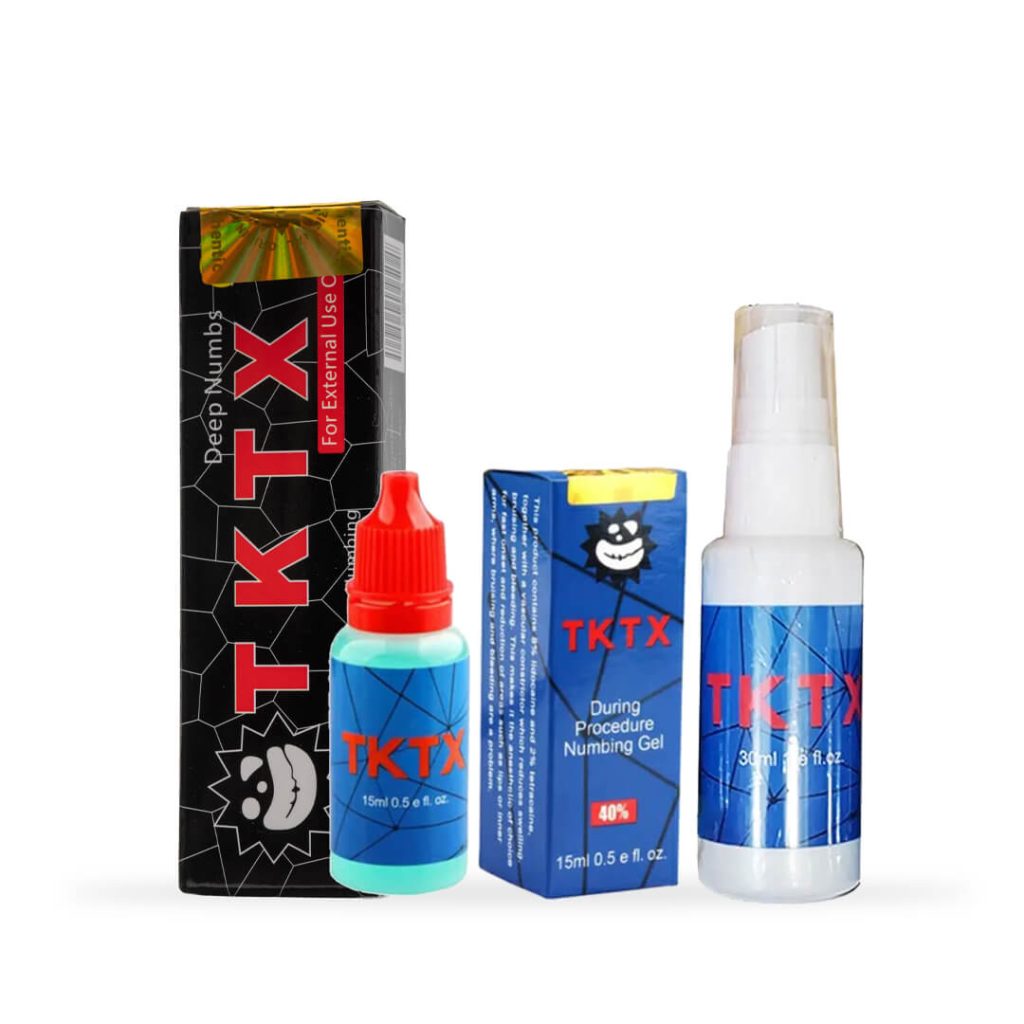 TKTX Czarny 75% + Spray znieczulający + Żel TKTX